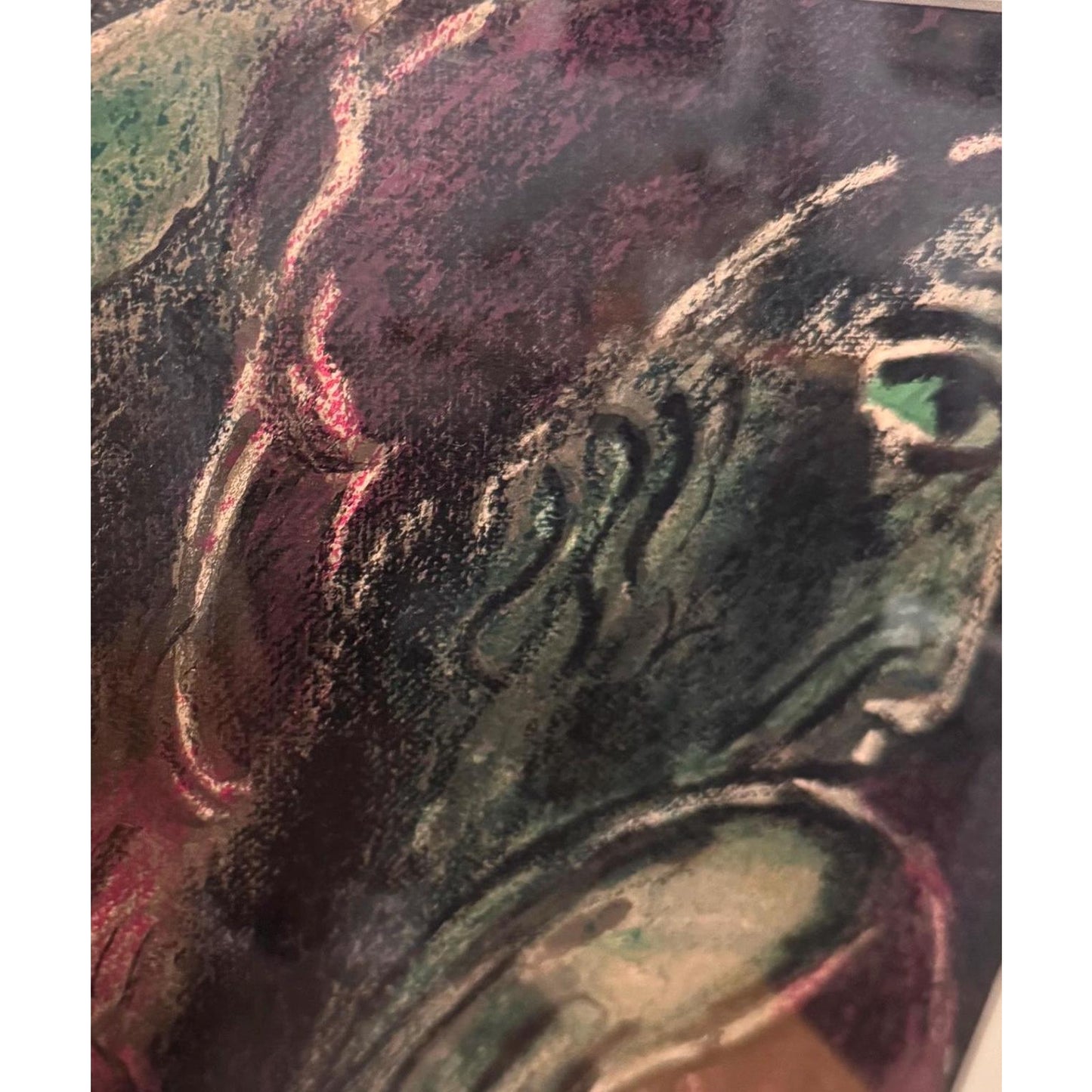Vintage Marc Chagall "Job Désespéré" Framed Lithograph: Abstract Art