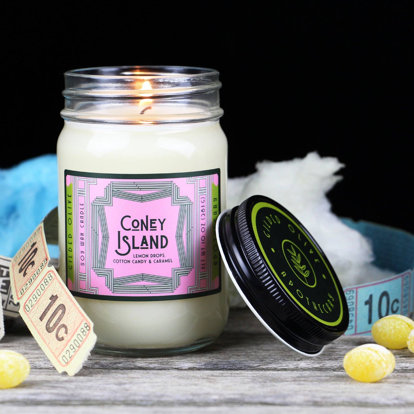 Soy Candle – Coney Island – Cotton Candy, Lemon & Raspberry