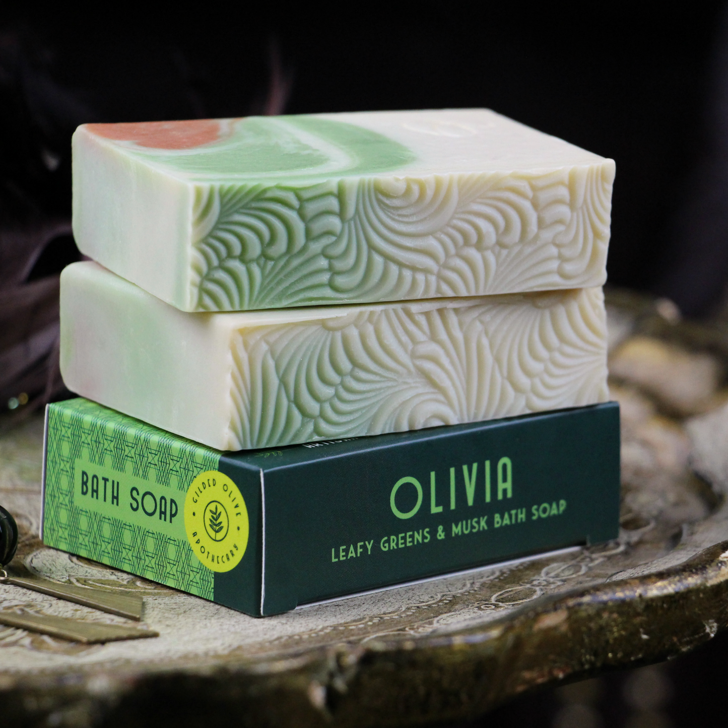 Handmade Soap – Olivia – Leafy Greens, Soft Vanilla & Musk