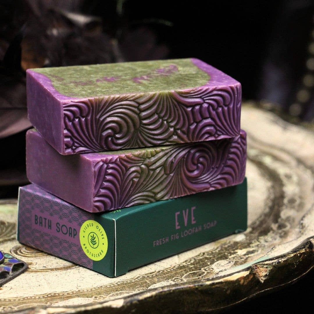 Handmade Soap – Eve – Fresh Fig Loofah Scrub Soap