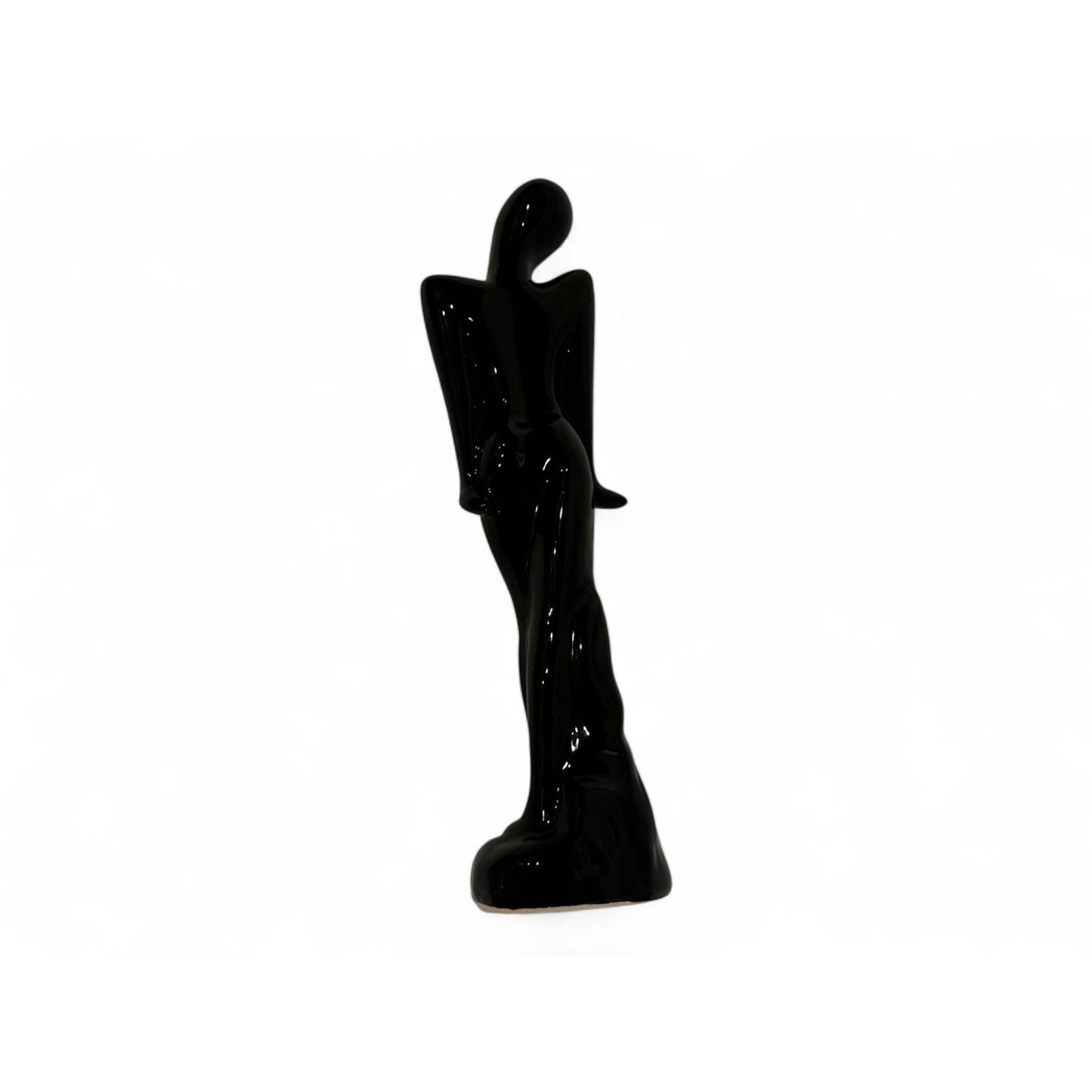art deco black statue of a woman