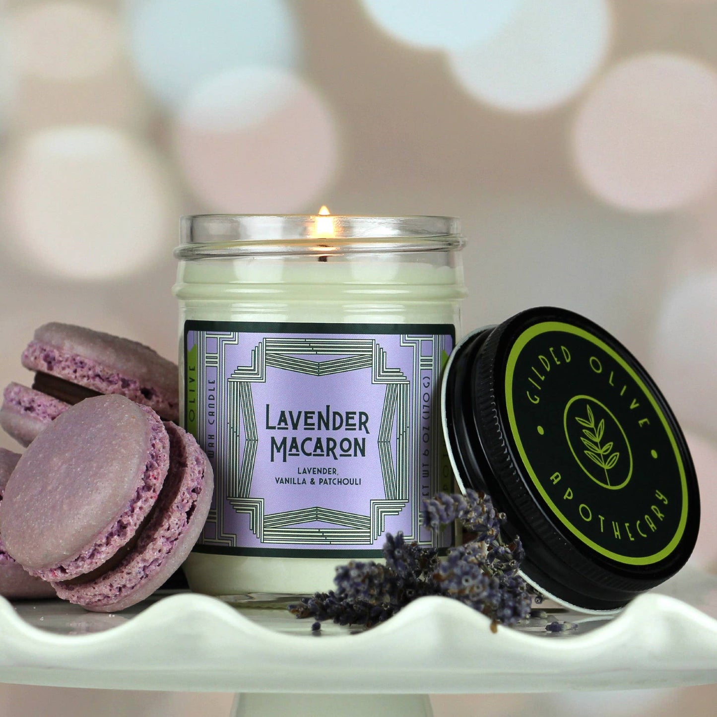 Soy Candle – Lavender Macaron – Lavender & Vanilla