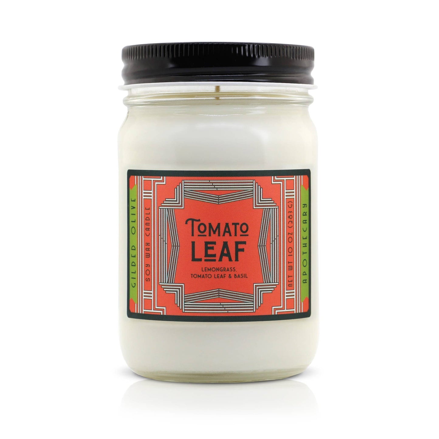 Soy Candle – Tomato Leaf – Herbal Lemongrass, Tomato & Basil