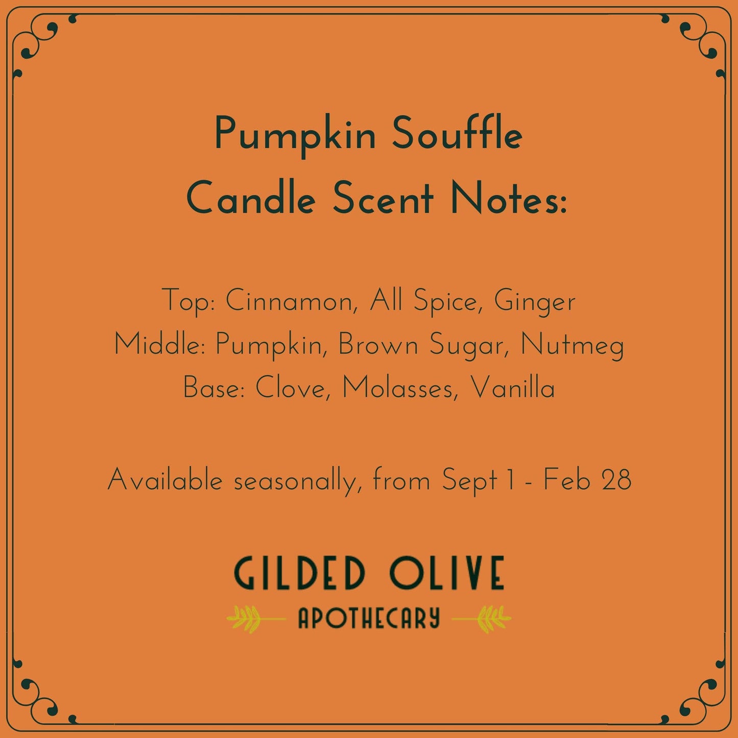 Soy Candle – Pumpkin Souffle – Pumpkin, Vanilla & Cinnamon