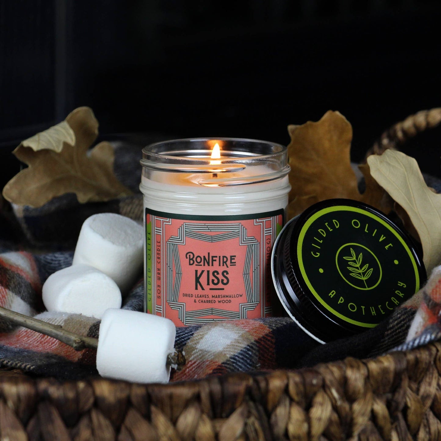 Soy Candle – Bonfire Kiss – Dried Leaves & Marshmallows