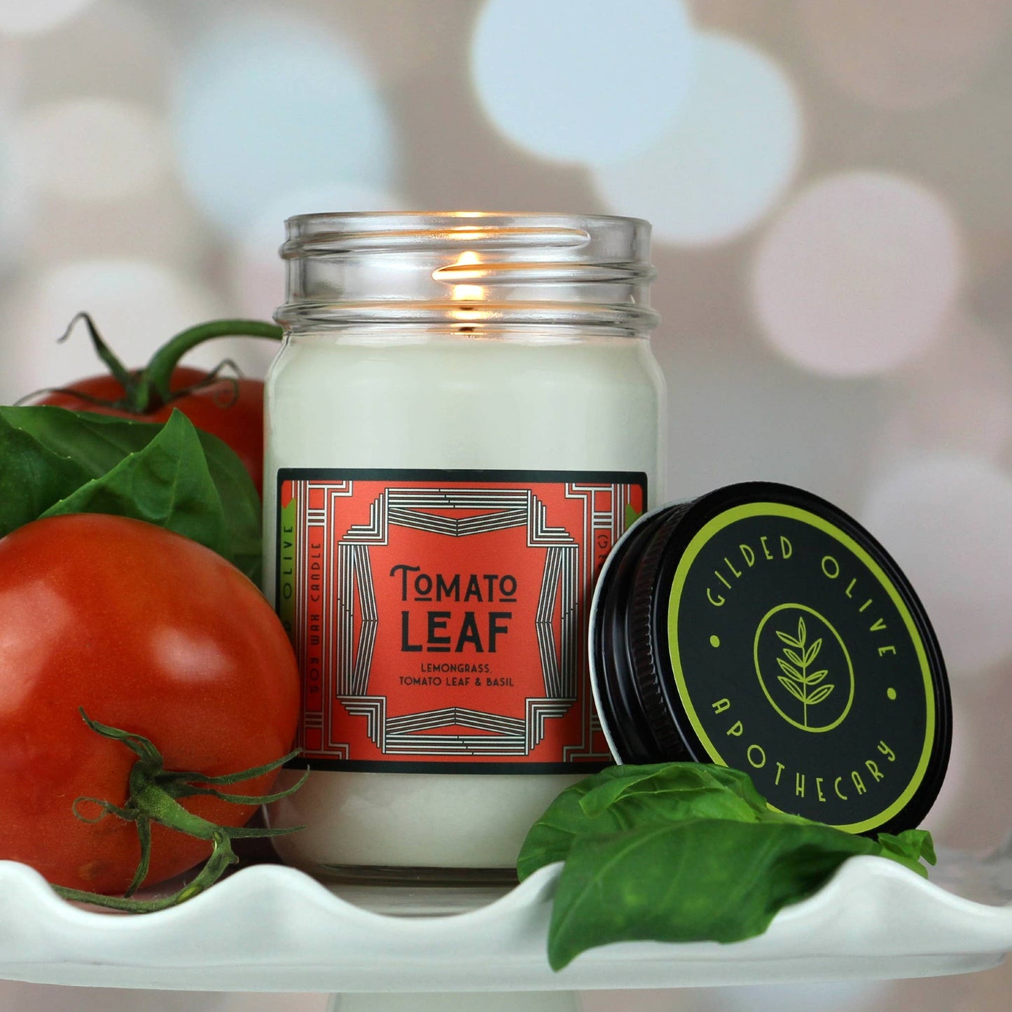 Soy Candle – Tomato Leaf – Herbal Lemongrass, Tomato & Basil