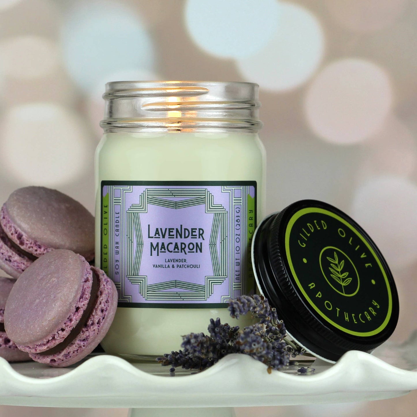 Soy Candle – Lavender Macaron – Lavender & Vanilla