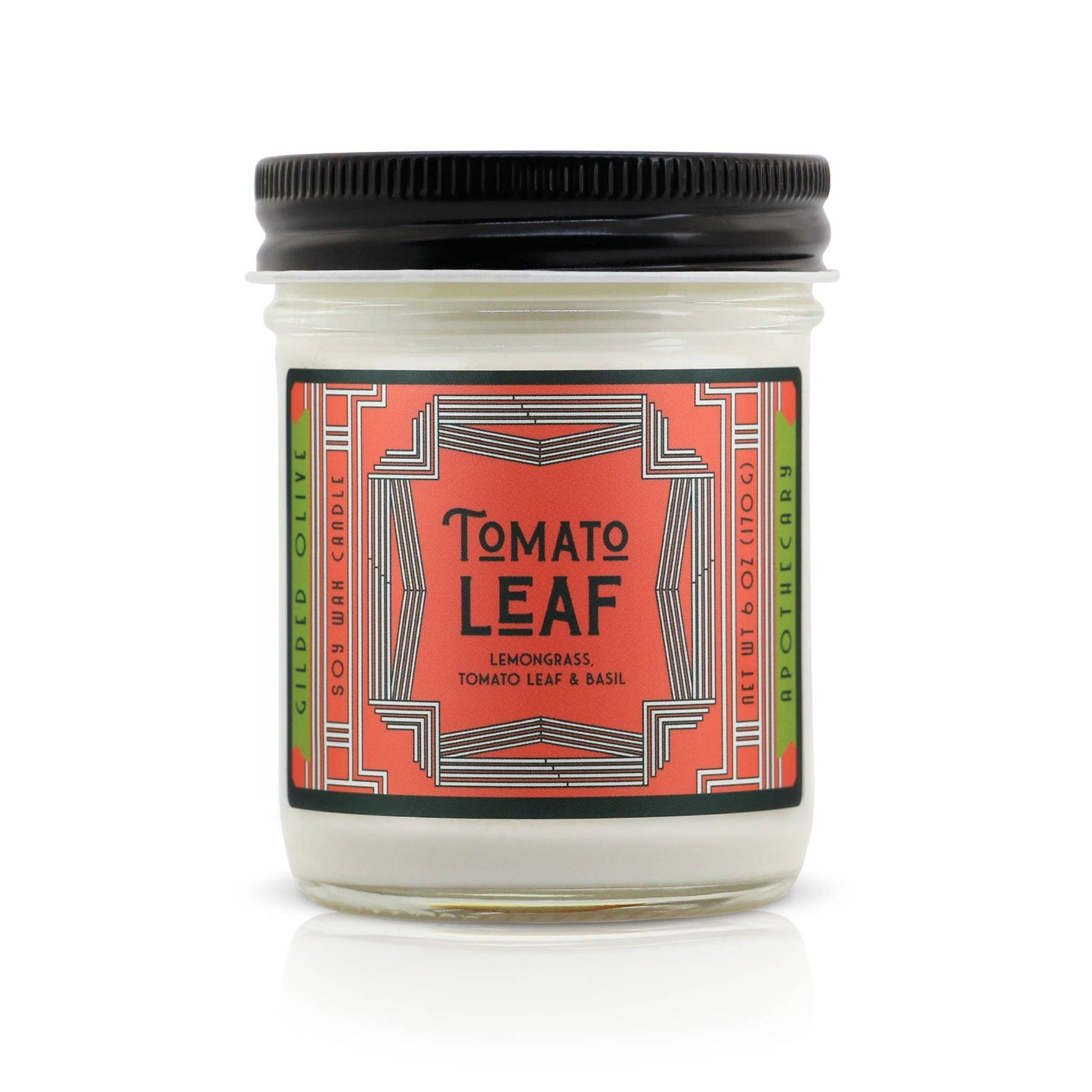 Soy Candle – Tomato Leaf – Herbal Lemongrass, Tomato & Basil