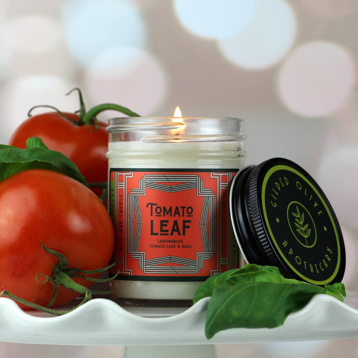 Soy Candle – Tomato Leaf – Herbal Lemongrass, Tomato & Basil