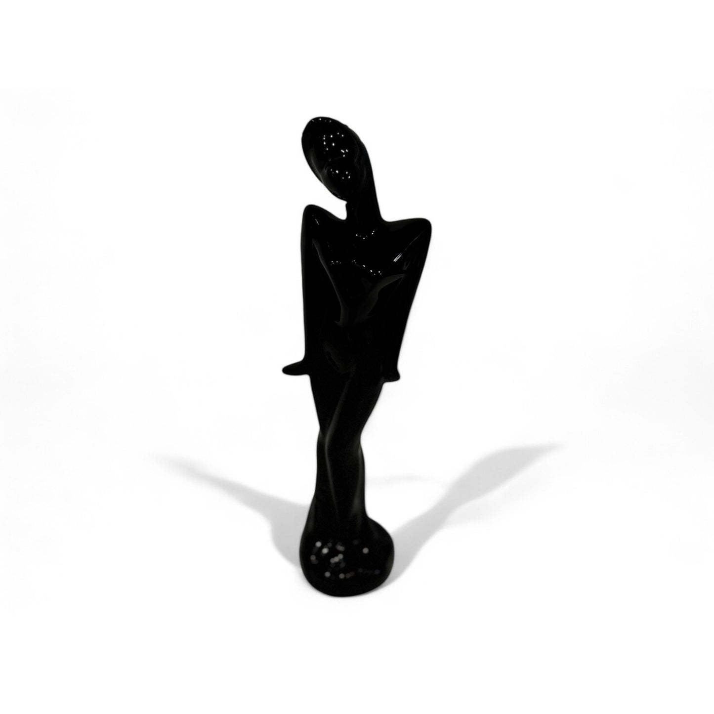 art deco black statue of a woman