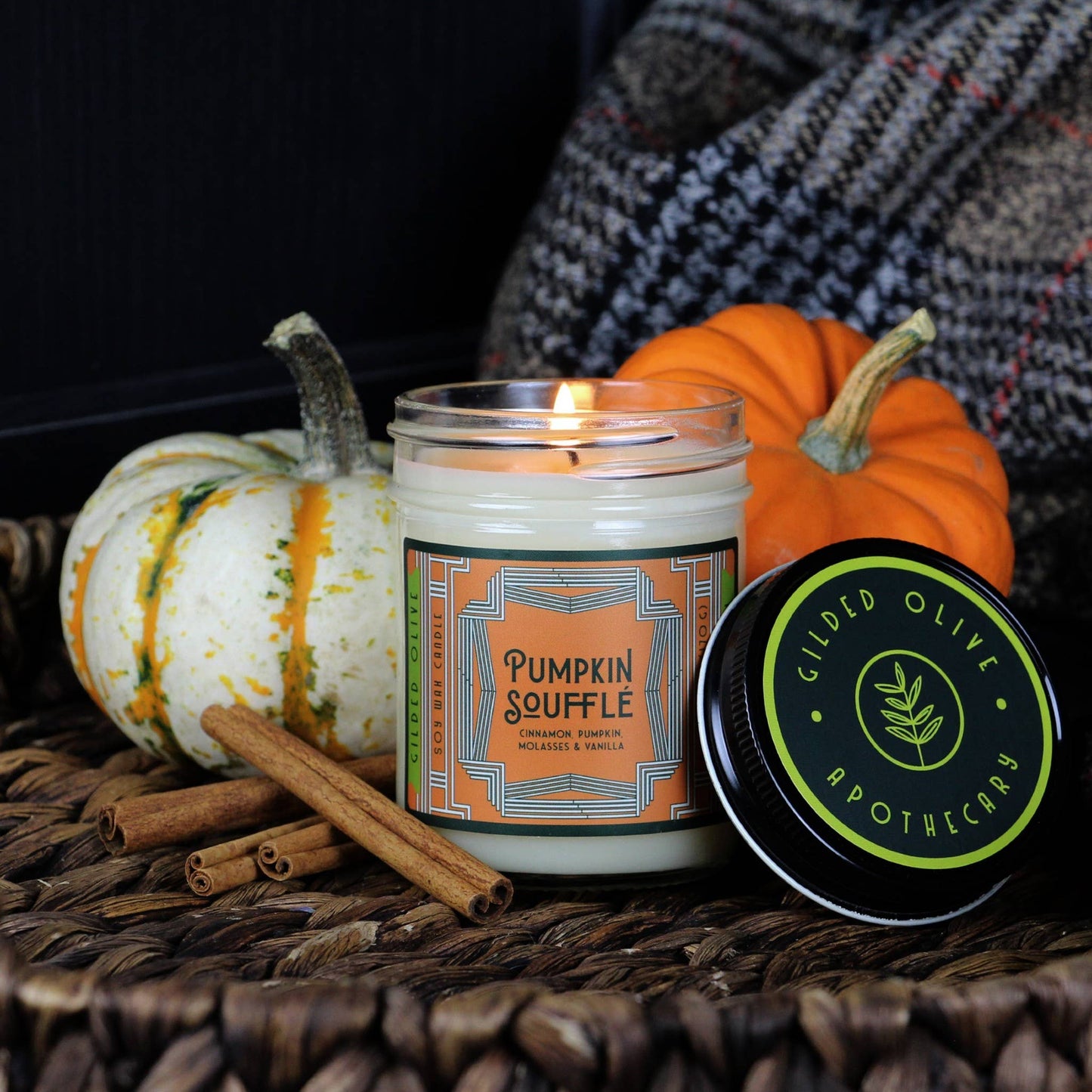 Soy Candle – Pumpkin Souffle – Pumpkin, Vanilla & Cinnamon