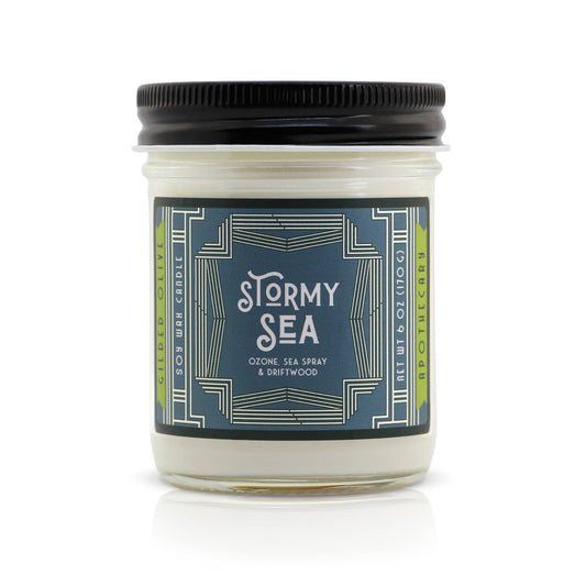 Soy Candle – Stormy Sea – Ozone, Watery Greens & Driftwoods