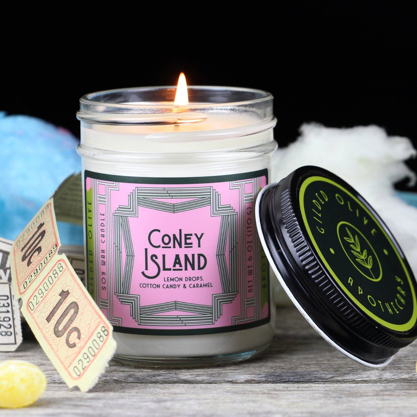 Soy Candle – Coney Island – Cotton Candy, Lemon & Raspberry