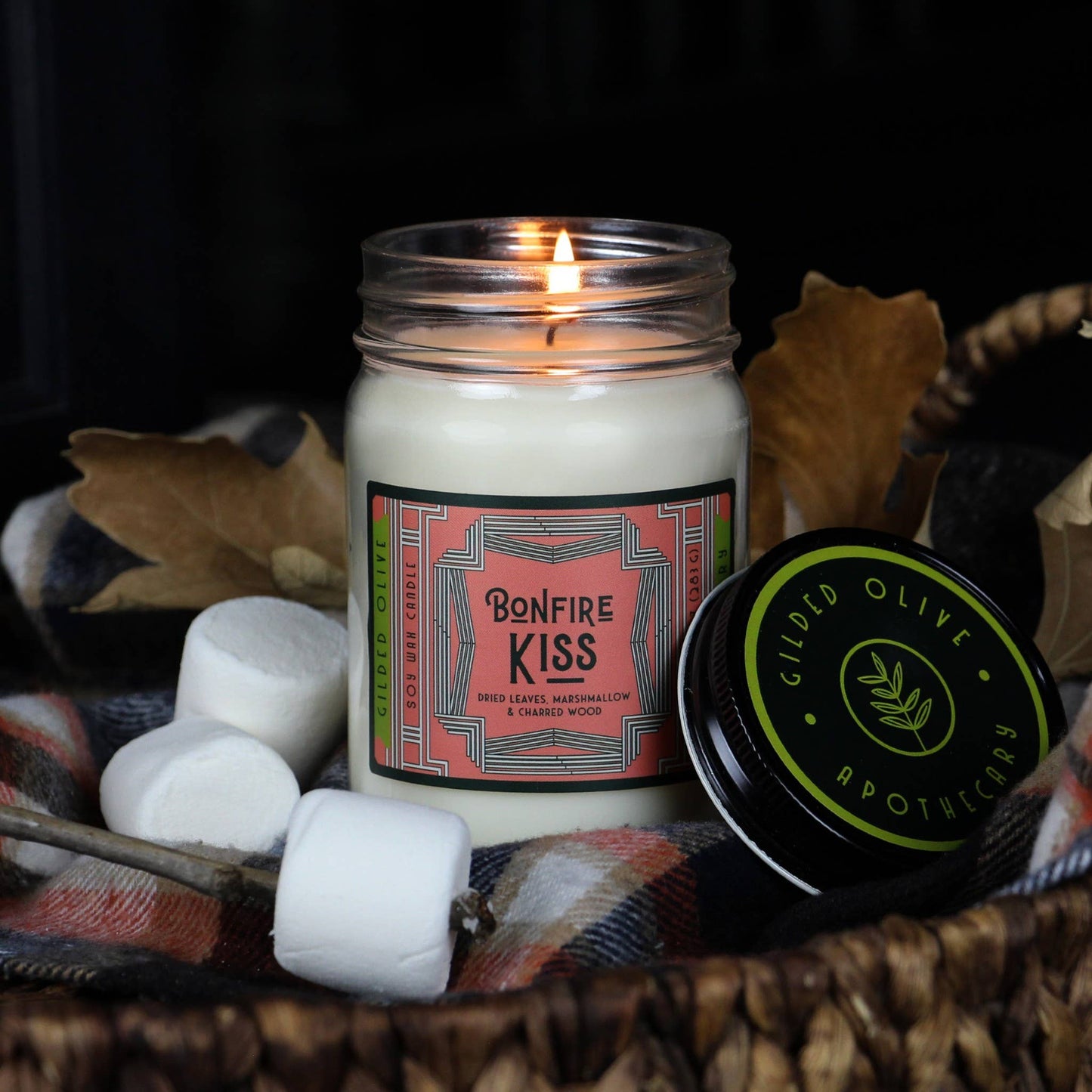 Soy Candle – Bonfire Kiss – Dried Leaves & Marshmallows